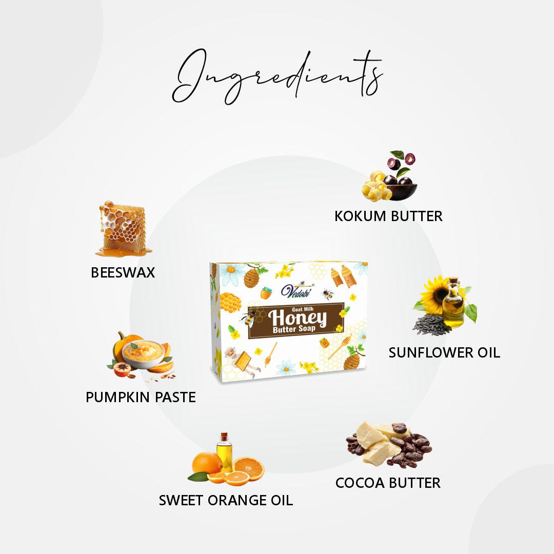 Payas-Goat Milk with Honey Butter Soap for Dry Skin (Pack of 5) - myvedobiindia