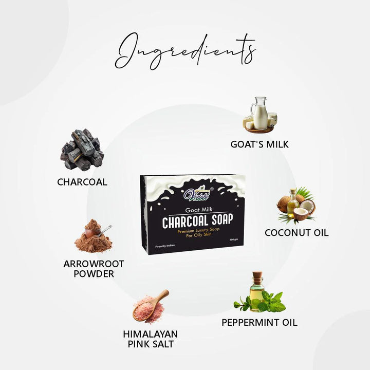 Payas-Goat milk Charcoal Soap for Oily Skin (Pack of 5) - myvedobiindia