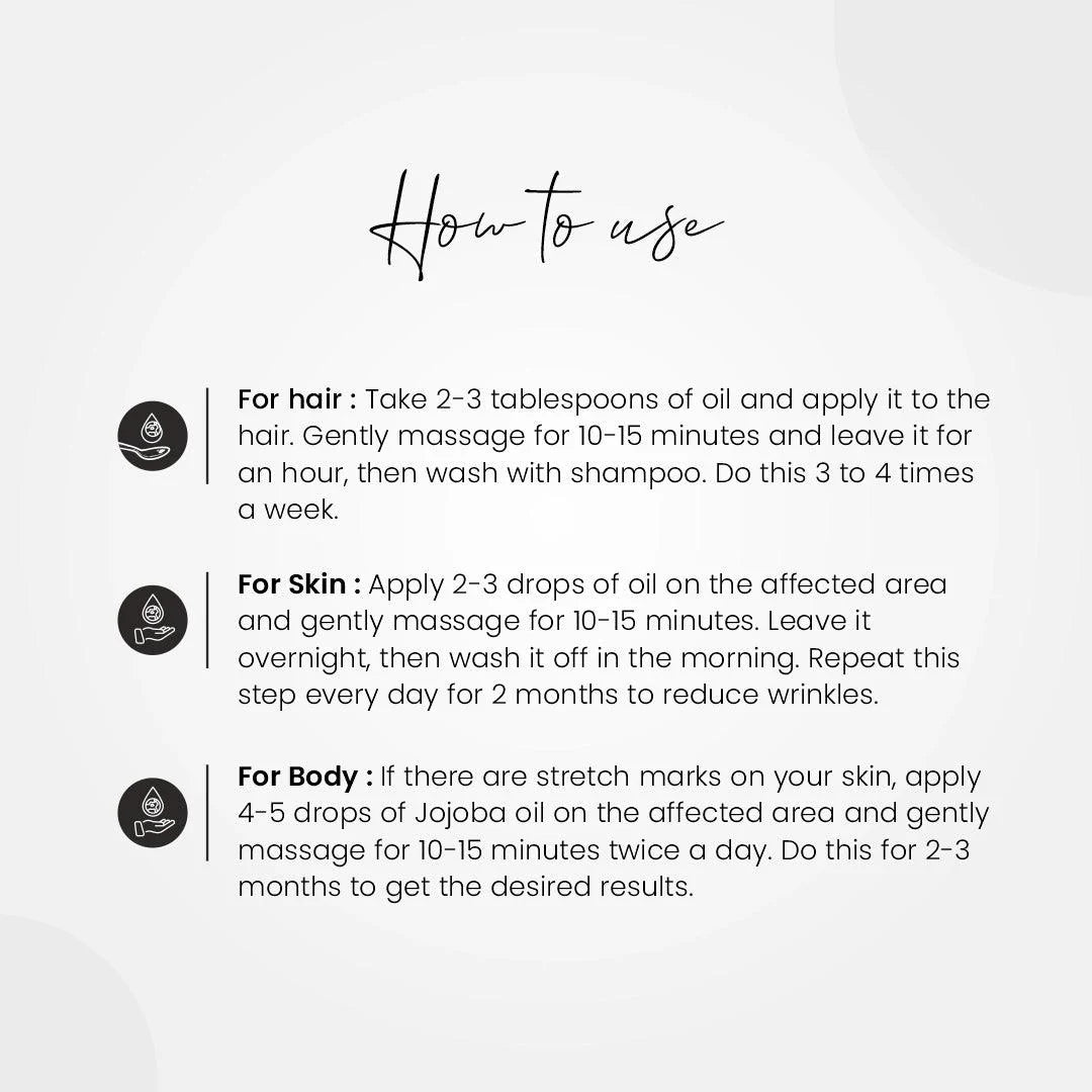 Jojoba Oil Cold Pressed 100ml - myvedobiindia
