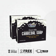Payas-Goat milk Charcoal Soap for Oily Skin (Pack of 2) - myvedobiindia