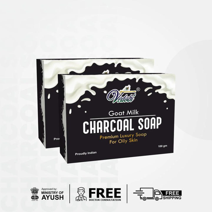 Payas-Goat milk Charcoal Soap for Oily Skin (Pack of 2) - myvedobiindia