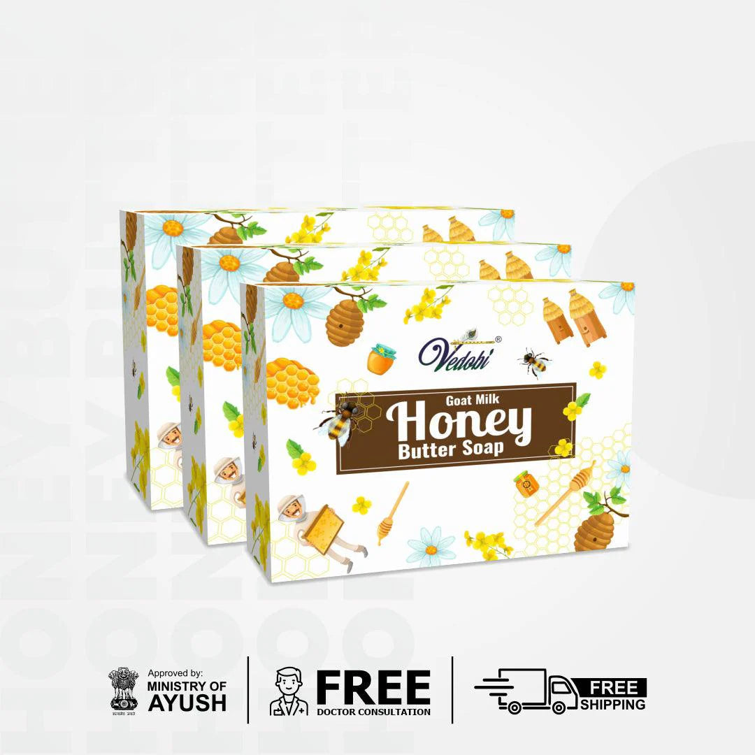 Payas-Goat Milk with Honey Butter Soap for Dry Skin (Pack of 3) - myvedobiindia