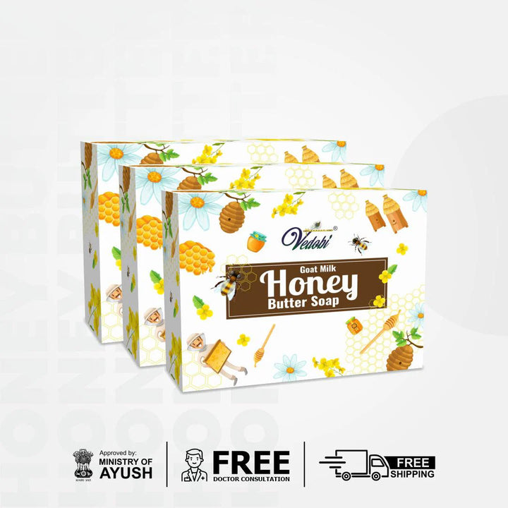 Payas-Goat Milk with Honey Butter Soap for Dry Skin (Pack of 3) - myvedobiindia