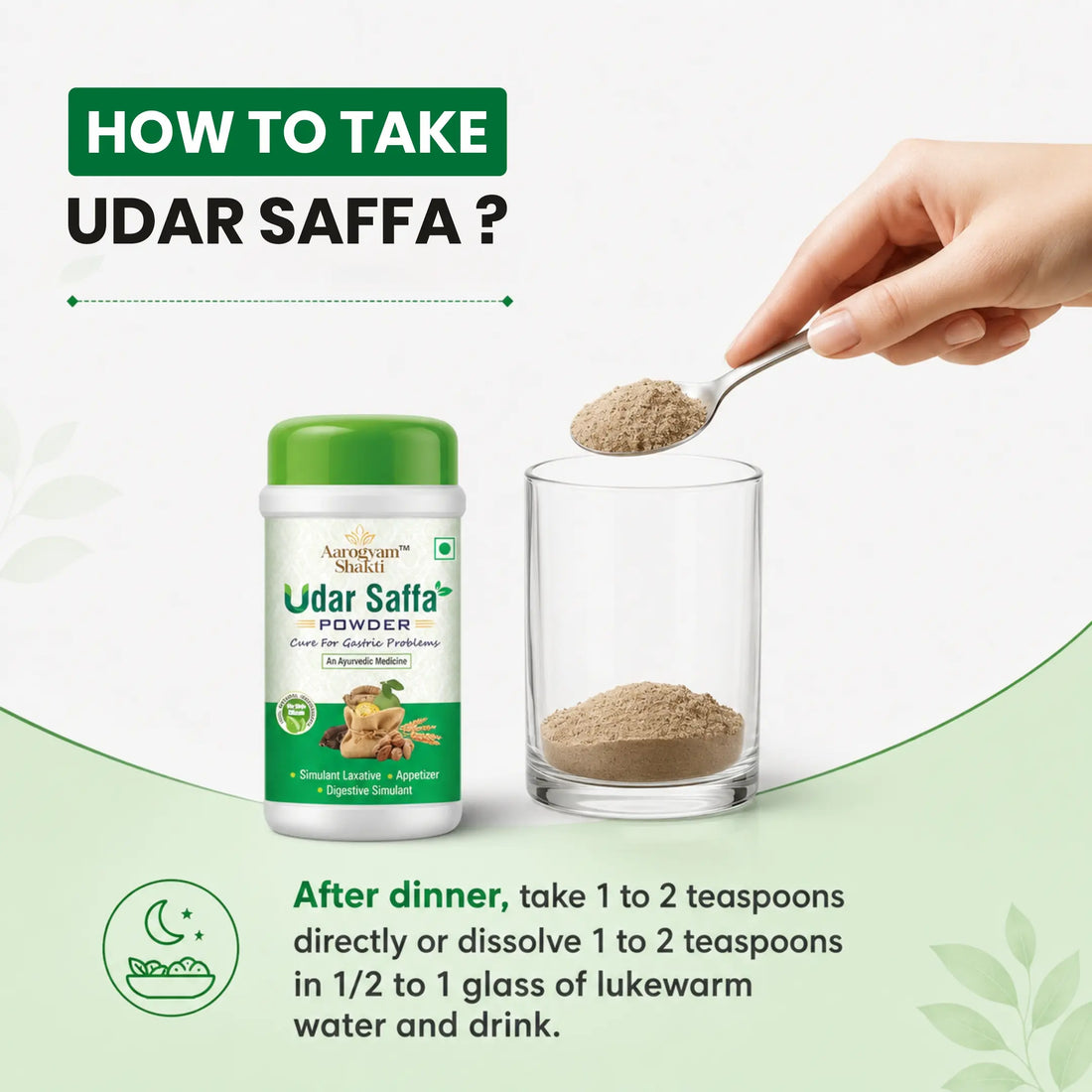 Udar Saffa Powder (Pack of 2) - Natural Relief from Gas, Acidity & Constipation