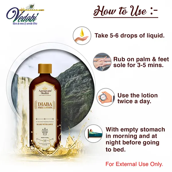 Vedobi Diaba Free Lotion-110 ml + 110ml Free (Liquid Formulation)