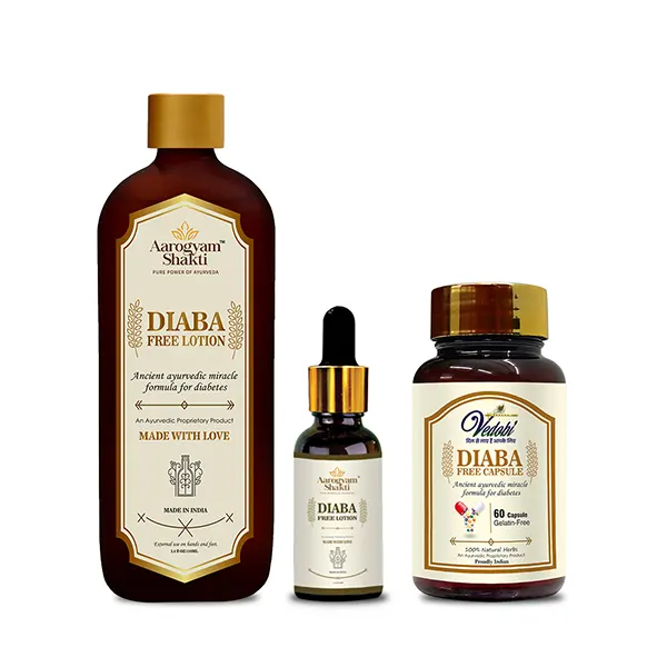 Vedobi Diaba Free Lotion-110 ml + 30ml (Liquid Formulation) + Diaba Free Capsule